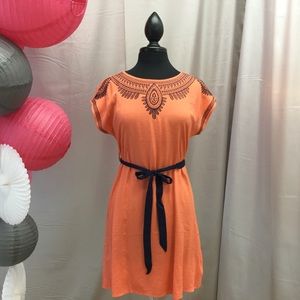 Orange Belted Dress